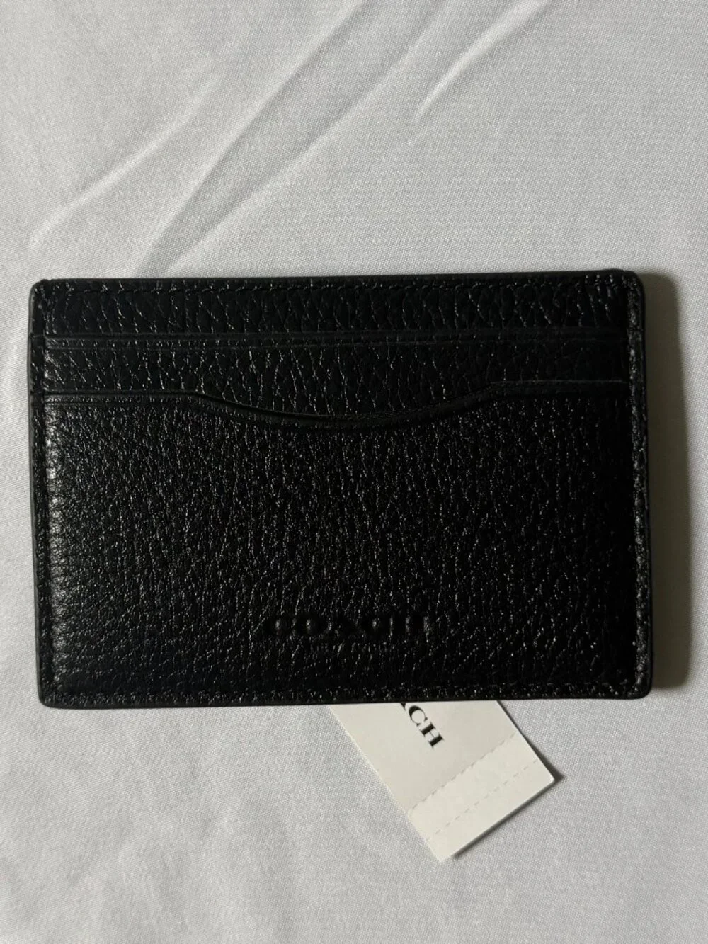 Coach Men's Card Case w/ Money Clip - Black Leather - NWT